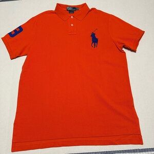New Vintage Men's Polo Ralph Lauren Big Pony Orange Custom Fit Size XL